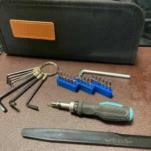 [ Mini tool set * ratchet screwdriver ] tool set case attaching minus plus hex key precise used [22/09 D2]