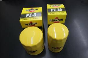 PENZZOIL　penzzoil ペンズオイル　PZ-3　PZ-29　オイルエレメント　２個　新品　アメ車　旧車　シボレー　フォード　等々