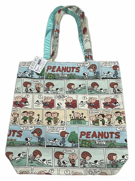 ヴィンテージスヌーピー スクエアトート 人気 コミック柄 トートバッグ バッグ PEANUTS 新品 タグ付き