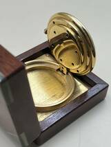 【美品】asprey アスプレイ トラベルクロック置時計 アンティーク ゴールド ヴィンテージ 木製 箱時計 _画像3