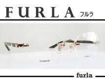 ◆フチなし◆FURLA フルラ 　◆婦人メガネフレーム　VFU-798J　◆カラー02AM (シャイニーライトオレンジ/シャイニーブラウンハバナ)_画像1