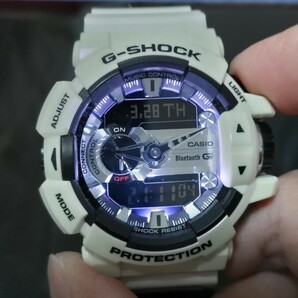 人気 極美品 G-SHOCK カシオ GBA400 SS Bluetooth G'MIX レア モデル 稼働品 アナデジ Gショック CASIO ジーショック パール 白 腕時計 の画像4