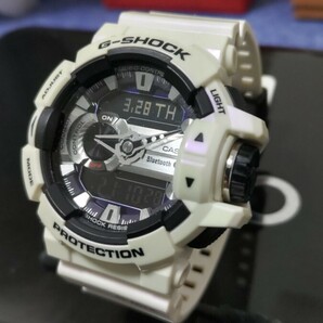人気 極美品 G-SHOCK カシオ GBA400 SS Bluetooth G'MIX レア モデル 稼働品 アナデジ Gショック CASIO ジーショック パール 白 腕時計 の画像2