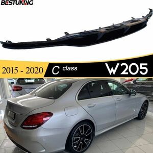 【送料無料】 リアバンパー ディフューザー ブラック タイプ1 ベンツ Cクラス W205 S205 2015-2020 リア スポイラー カナード ブレード