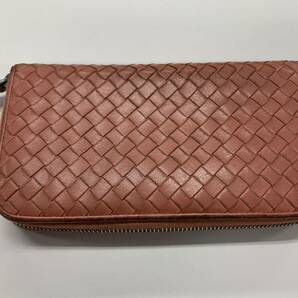 BOTTEGA VENETA ボッテガヴェネタ MADE IN ITALY ピンク ロングウォレット ジッピー 長財布 革 レザー イタリア ボストン vintage 古着の画像4