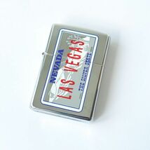 未使用 美品 ◆ ジッポー ZIPPO オイルライター XV ケース付き NEVADA LAS VEGAS シルバーカラー たばこ 喫煙具 ジッポ_画像2