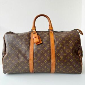 ◆ ルイ ヴィトン LOUIS VUITTON モノグラム キーポル 50 ボストンバッグ M41426 ブラウン レディース メンズ トラベル 旅行 かばん