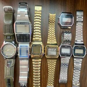 ★ MEN'S WATCH /CASIO DATA BANK,SEIKO ALBA,CITIZEN VIGA,Q&Q,デジタル時計いろいろまとめて８個 【中古：現状渡し】