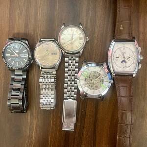 ★ MEN'S WATCH /SEIKO,CITIZEN,MONT BLANC,TEVISE,自動巻き,AUTO,時計動作確認済、いろいろまとめて5個 【中古：動作確認済】 