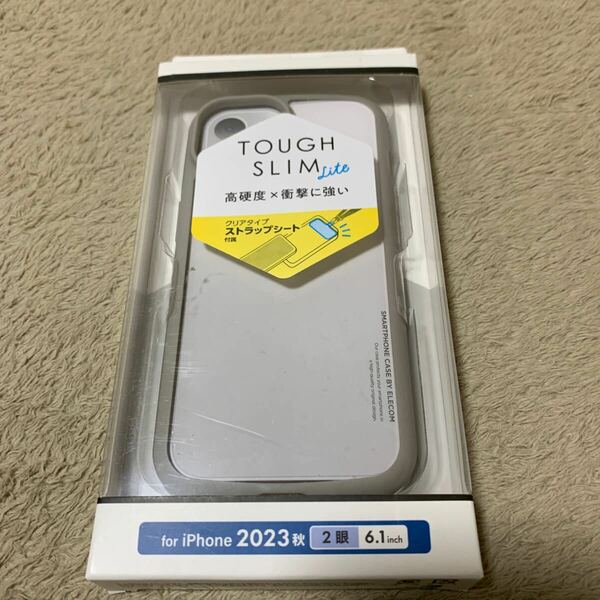 603t3015☆ エレコム iPhone15 ケース TOUGH SLIM LITE 耐衝撃 衝撃吸収 薄型 軽量 ストラップシート付き ストラップホール付き 