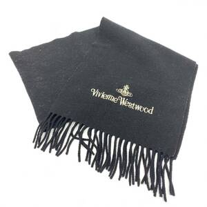 送料無料h57656 Vivienne Westwood ヴィヴィアンウエストウッド マフラー ストール ブラック 黒 ファッション小物