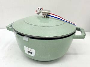 送料無料h55585 Staubストウブ Wa-NABE L 20cm セージグリーン 40508-864 2.35L 未使用保管品