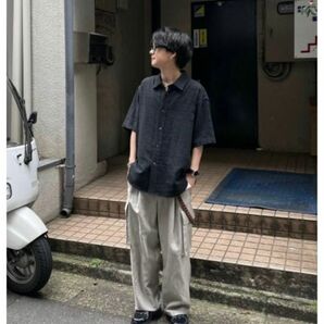 ITALY GAUZE CHECK SHIRT LIDNM リドム　げんじ　ガーゼチェックシャツ　シアーシャツ　チェックシャツ