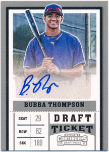 ☆ Bubba Thompson MLB 2017 Panini Contenders Draft Ticket Signature Auto 直筆サイン オート バッバ・トンプソン