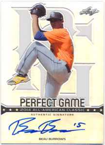 ☆ Beau Burrows MLB 2014 Leaf Perfect Game All-American Classic Refractor Signature Auto 直筆サインカード オート バローズ