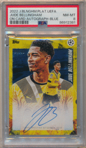 Jude Bellingham 2022-23 Topps Platinum Curated UEFA On Card Auto Blue 49枚限定 PSA 8 直書き 直筆サイン オート ジュード・ベリンガム