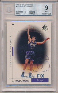 Peja Stojakovic NBA 1998-99 Upper Deck SP Authentic RC Rookie F/X 3500枚限定 BGS 9 ルーキーカード ペジャ・ストヤコヴィッチ