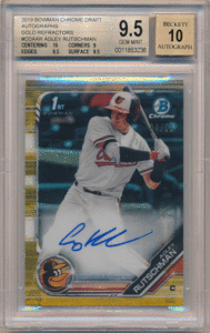 Adley Rutschman MLB 2019 Bowman Chrome Draft 1st Gold Refractor Signature 50枚限定 BGS 9.5 Auto 10 直筆サイン オート ラッチマン