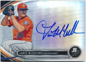 ☆ Lance McCullers MLB 2013 Bowman Platinum Refractor Signature Auto 直筆サイン リフラクターオート ランス・マッカラーズ・ジュニア