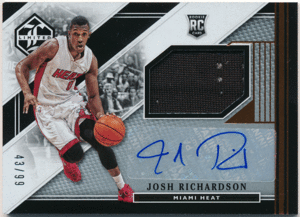 Josh Richardson 2015-16 Panini Limited RC Rookie Jersey Auto 99枚限定 直筆サイン ルーキージャージオート ジョシュ・リチャードソン