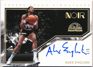 Alex English NBA 2019-20 Panini Noir Freeze Frame Gold Signature Auto 5枚限定 直筆サイン ゴールドオート アレックス・イングリッシュ