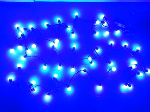 ★未使用★イルミネーション 50球 LED クリスマス 青色 ブルー Xmas ハロウィン 装飾電飾 赤 白 黄色 電球色 ライト light ツリー 飾り