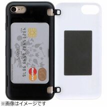 iPhone XS X ハイブリッドケース ミラー付カード収納 f フラミンゴA アイフォーン xs カードケース付 鏡付 _画像7
