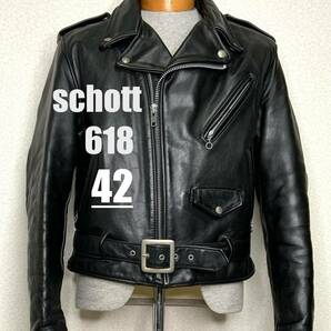 ⑥schott【42】618 米国製 ダブルライダース◇牛革ジャン ハーレー　gpz 900