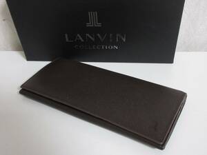 ランバン LANVIN COLLECTION レザー 長財布 茶 ブラウン 南1010