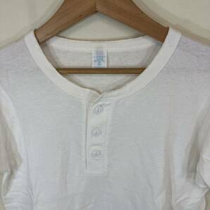 FREAK'S STORE フリークスストア men's メンズ 半袖 無地 ヘンリーネック tシャツ トップス size:FREE collar:White ホワイトの画像2