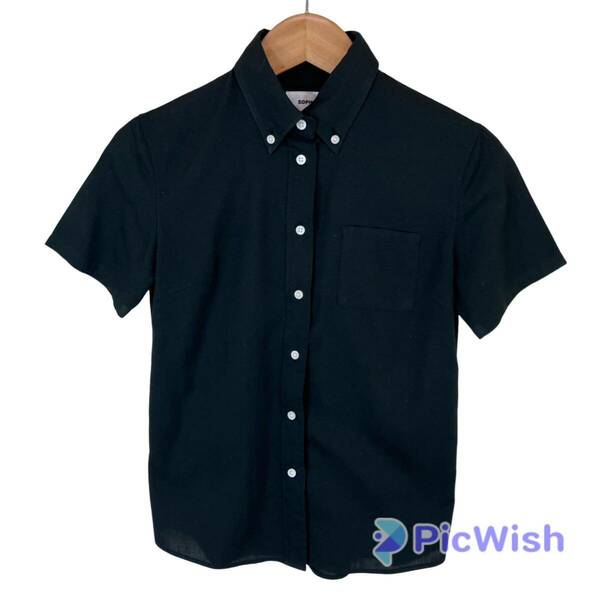 SOPH ソフ　ladies レディース　トップス　ショートスリーブ　半袖　シャツ　ポリシャツ　 size:S collar:BLK ブラック