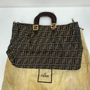 FENDI ヴィンテージ　フェンディ　90年代　ズッカ柄　ジャガード織　トートバック Vintage FENDI ZUCCA Tote Bag in Brown Jacquard 