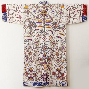 [TAKIYA] 7262[a dog race costume chijili]chi drill imi embroidery . tree cotton embroidery ..antique kimono textile old fine art era 