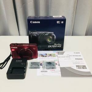 美品 CANON キャノン POWER SHOT SX720 HS 箱 説明書 充電器 未使用バッテリー付き