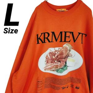 美品★L★KEBOZ ケボズ ALL GOOD STORE オール グッド ストア コラボ スウェット スウェット オレンジ