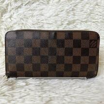 ⑪LOUIS VUITTON ルイヴィトン ダミエ・エベヌ ジッピーウォレット ラウンドジップ 長財布 モノグラム_画像2