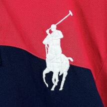 美品★L★POLO RALPH LAUREN ポロラルフローレン ビッグポニー・エンブレム ラガーシャツ ジャージ レッド 赤_画像9