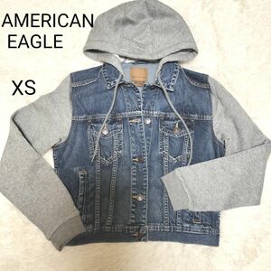 【新品未着用.お買い得】AMERICAN EAGLE デニムジャケット パーカー タグ付 XS 定価9890円