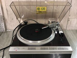 3-▲通電確認OK DENON デノン DP-47F レコード ターンテーブル turntable QUARTZ 針曲がってます DL-80 MC シール貼付あり 汚れあり