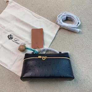 新品 ロロピアーナ Loro Piana ハンドバッグ ミニ 手持ち ショルダーベルト付き レザー 牛革 の画像2