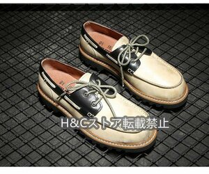  retro 50*s~60*s Vintage series 2tone original leather deck shoes 3 color development new goods rockabilly suit Italy trad 