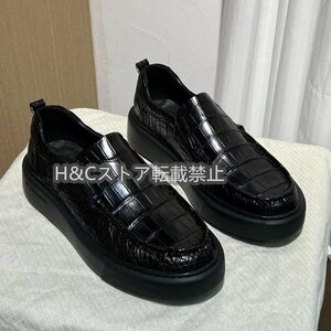  size possible selection crocodile gentleman shoes business shoes men's shoes man shoes wani leather / original leather /. leather comfortable black 