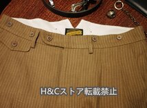 30’s～40’s 復刻 ヴィンテージ アメリカン リネン混 ストライプステッチ サマーパンツ サイズ29～35 新品 大きいサイズ 茶系_画像7