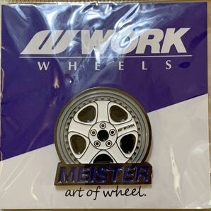 【非売品：未開封】WORK / ワーク ホイール ピンバッジ マイスター S1 3ピース / MEISTER S1 3PIECE [シルバー＆ホワイト＆ブルー]の画像1