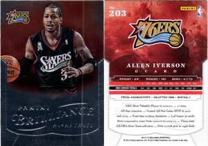 ★2枚セット★ Allen Iverson 12-13 Brilliance #203, #203 Above & Beyond