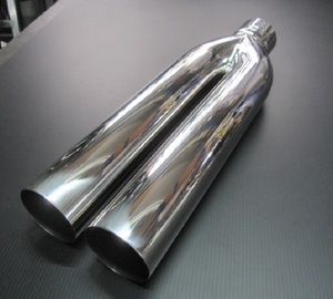  dual muffler exit 60.5Φ double all stain less one-off muffler lowrider old car all-purpose parts 