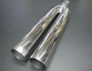  dual muffler exit 50.8Φ double W muffler all stain less one-off muffler lowrider old car all-purpose parts 