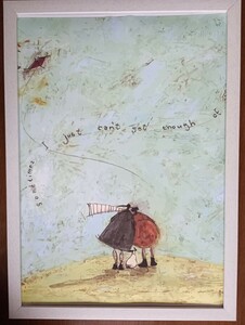 【額付ポスター】キャンバス現代アートsam toft/サムトフト A3アートポスター　30×40cm フレーム付き　二人と犬と