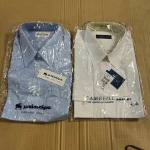 長袖 カッターシャツ ホワイト ブルー ファッション メンズ サイズ 41-82 42-82 未使用品