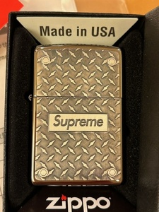 Supreme シュプリーム zippo ジッポー ダイヤモンド プレート Diamond Plate 新品 未使用 納品書 ステッカー タグ 19SS Zippo ボックスロゴ